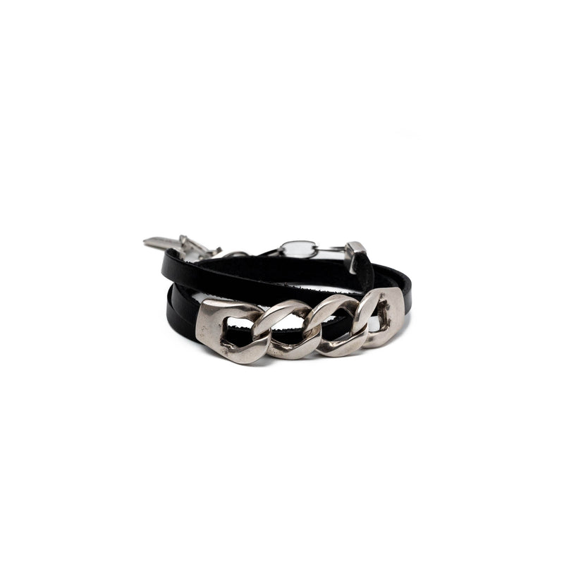 Edgy wrap style bracelet with chain   (BR-473)