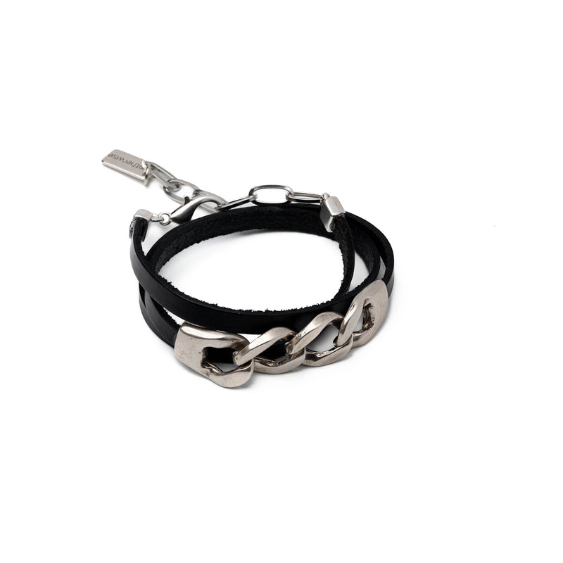 Edgy wrap style bracelet with chain   (BR-473)