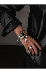 Striking Metal & Leather Unisex Bracelet