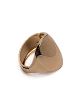 Chunky honey gold spring Bangle, Exaggerated geometric cuff bracelet