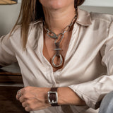 Unique edgy choker with large buckle