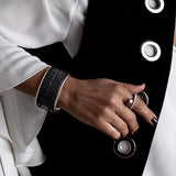 A modern architecturally designed statement ring, An edgy-chic stainless steel ring, Asymmetrical minimalistic art worn on your finger