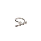 A modern architecturally designed statement ring, An edgy-chic stainless steel ring, Asymmetrical minimalistic art worn on your finger