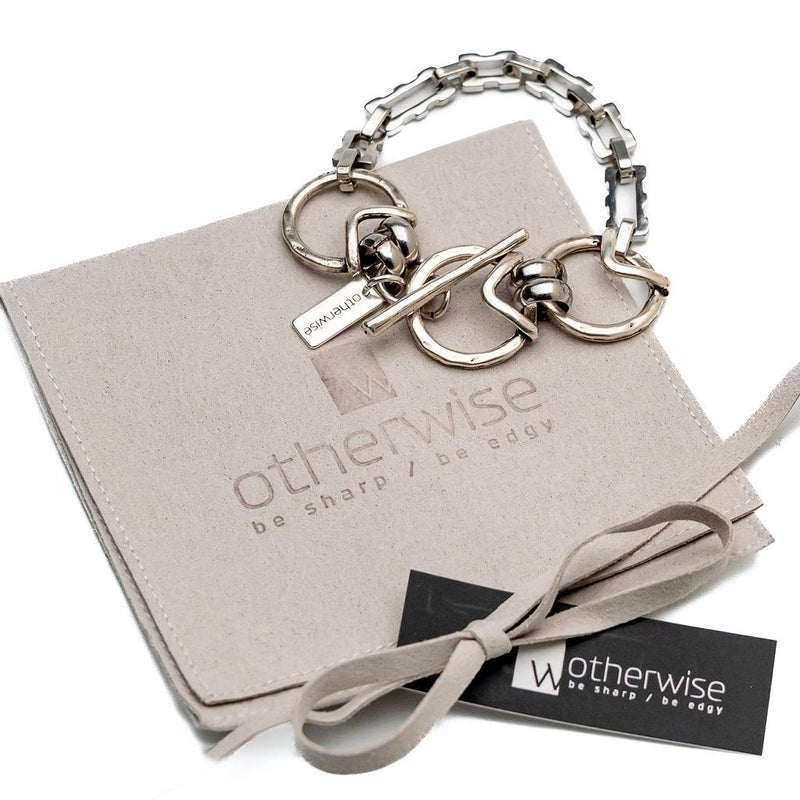 Unode50 style bracelets, Bold and unique chains designed to make a statement, Silver plated boho bracelets, Unique high quality gift!