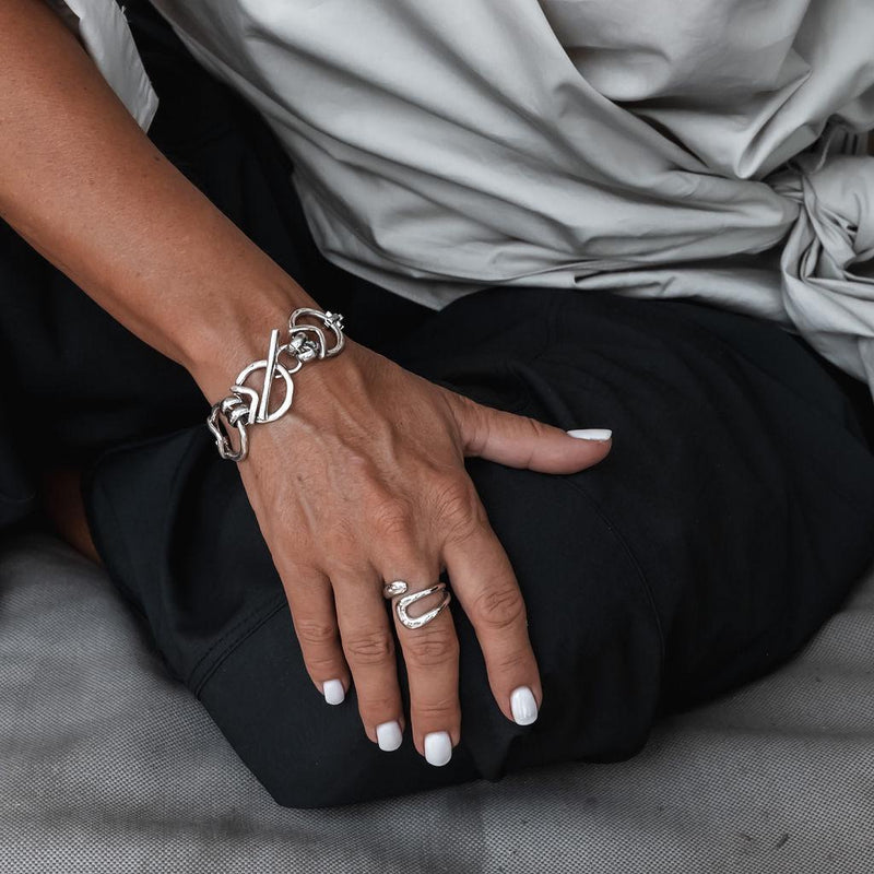 Unode50 style bracelets, Bold and unique chains designed to make a statement, Silver plated boho bracelets, Unique high quality gift!