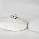 Sterling silver plated ring in strong geometric lines