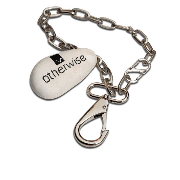 Chunky Industrial Style Lobster Clasp, Keychain Choker Necklace, Bold Silver Tone Lobster Keyring Pendant Choker Necklace