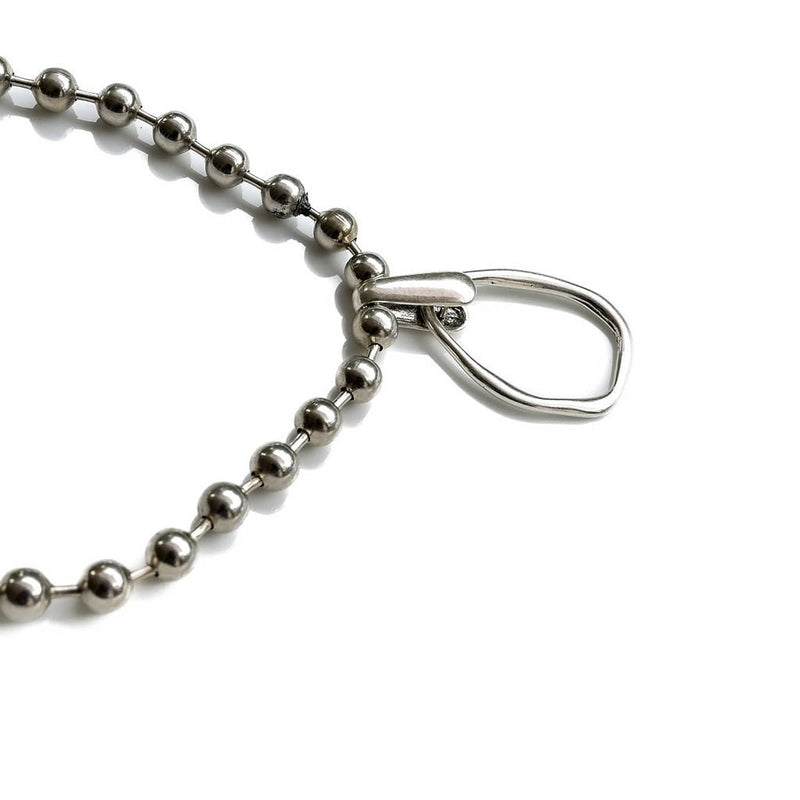 Chunky ball chain choker with hammered loop pendant, uno de 50 style necklace