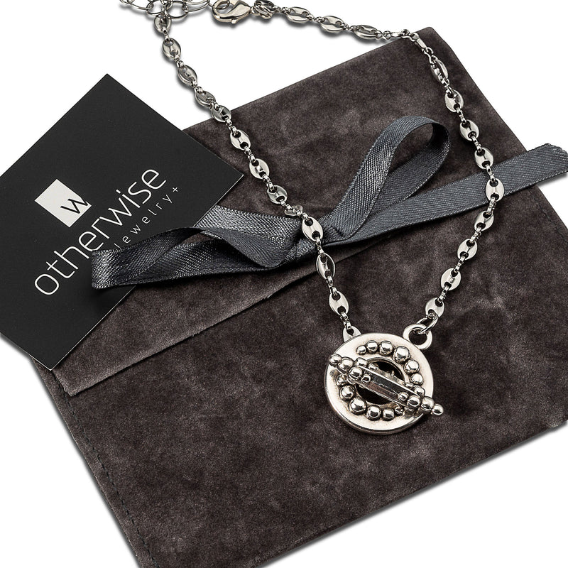 Unique toggle clasp necklace, stainless steel anchor choker