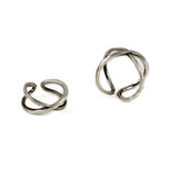 Silver edgy punk rings set