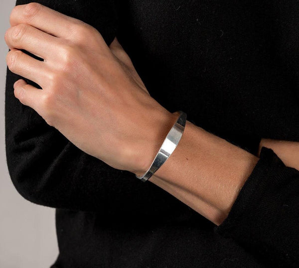 Silver-plated cuff bangle