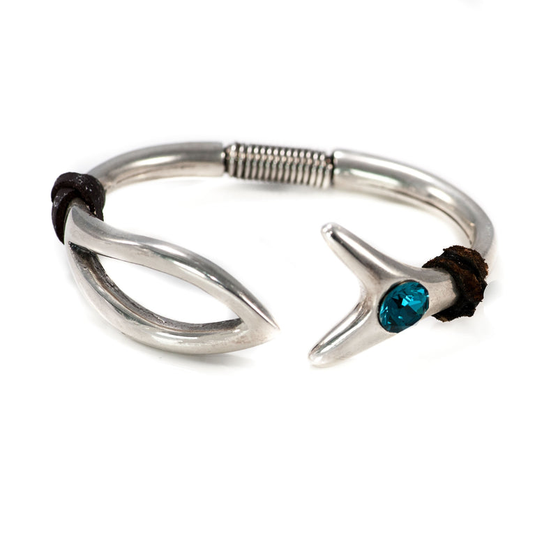 Silver Swarovski open cuff bracelet, adjustable uno de 50 style, thick bracelet, chunky statement bracelet, bold thick bangle bracelet