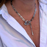 Stunning stainless-steel chain and Austrian crystal stones necklace, Crystals choker