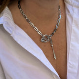 Stunning stainless-steel chain and Austrian crystal stones necklace, Crystals choker
