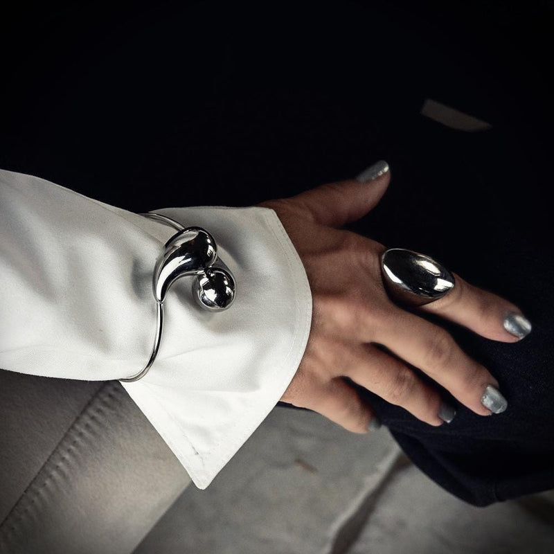 Unique Arm Wrist bracelet, Elegant cuff on sleeve with large drops, Stainless Steel drops bangle, Adjustable, Best Seller Gift