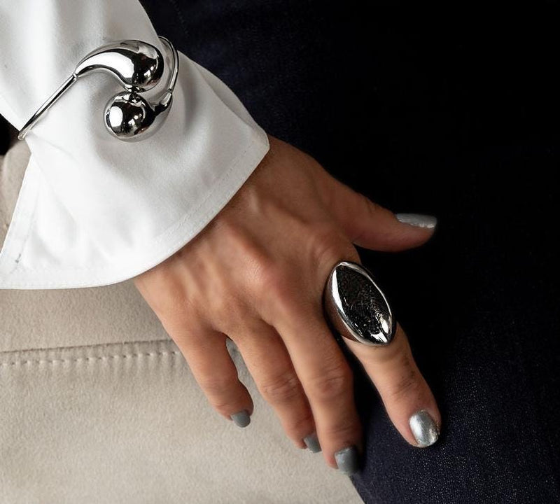 Unique Arm Wrist bracelet, Elegant cuff on sleeve with large drops, Stainless Steel drops bangle, Adjustable, Best Seller Gift