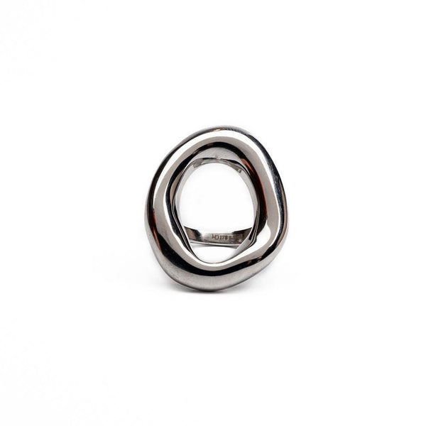 Chunky Titanium ring, Modern statement Ring, Silver and Gold Donut Ring, Circle Ring, Round minimalist Ring