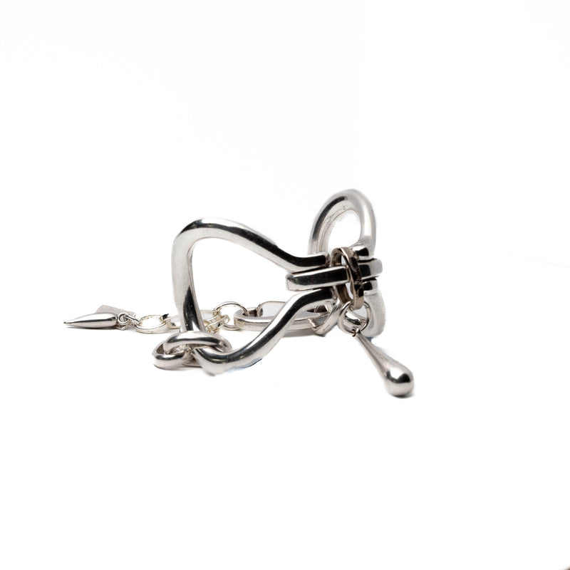 Unique Edgy Silver Bracelet, Chunky Statement Metal Cuff