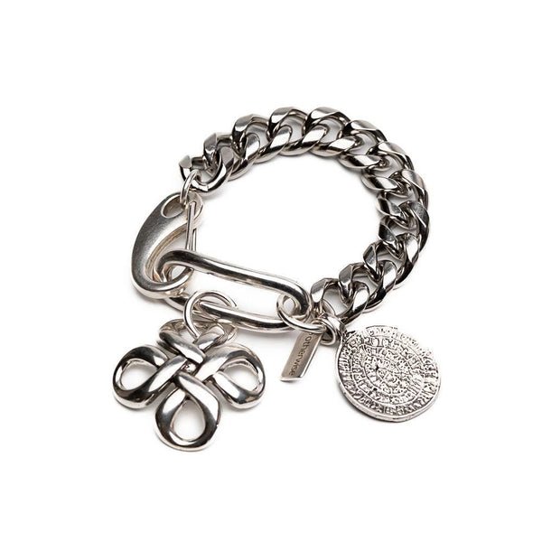 Chunky cuban link chain bracelet with statement pendant and coin, Edgy bracelet, Statement jewelry, Standout Otherwise piece!