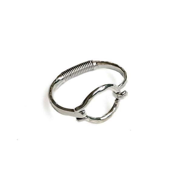 Unode50 style bangle, Chunky hammered loop cuff bracelet