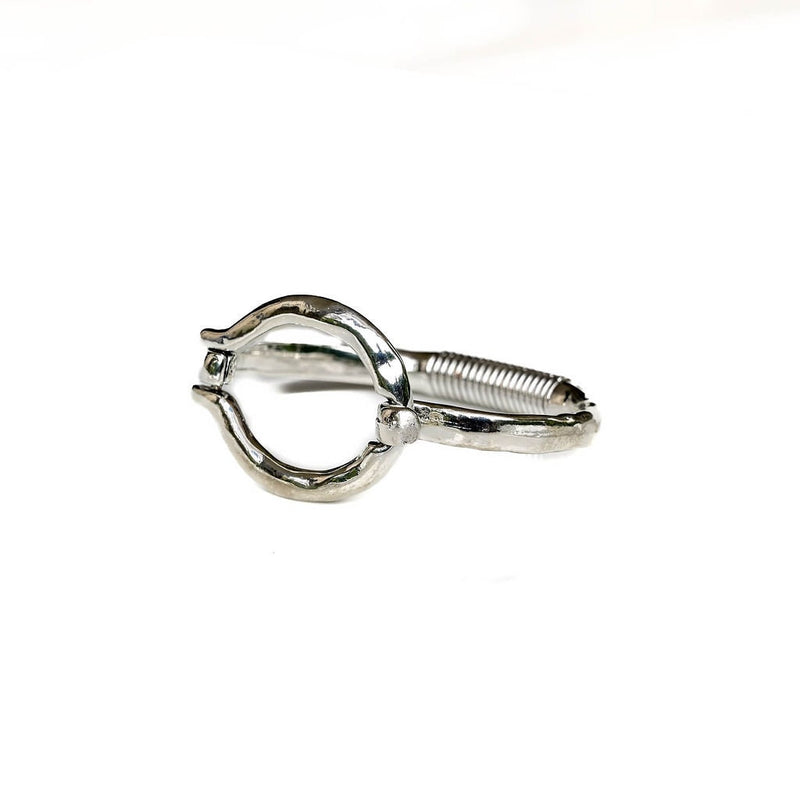 Unode50 style bangle, Chunky hammered loop cuff bracelet