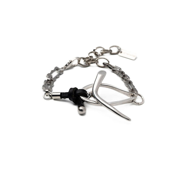 Edgy Chic necklace and bracelet and ring set, Unique silver curb bracelet, stainless steel chain, Classy bold abstract set