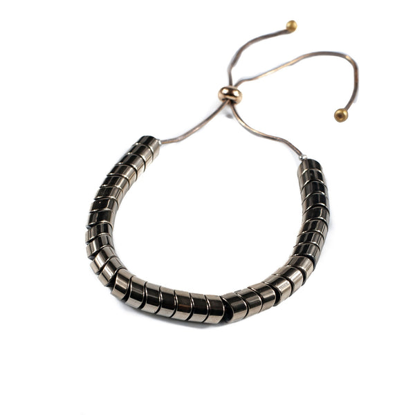 Hematite Bracelet in bronze metallic tones. Stackable bracelet for a strong look. Unisex bracelet