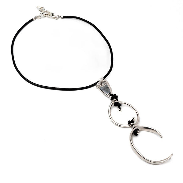 Chunky hoop necklace and bracelet set, Unique irregular hollow circle set, Edgy loop jewelry set perfect mother's day gift, Unode50 style