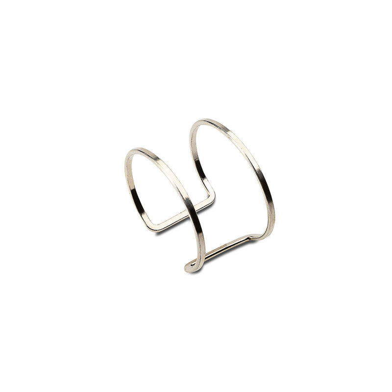 Chunky minimalist metallic cuffs, Open double band cuff bangle and Wide flat cuff bracelet, perfect gift