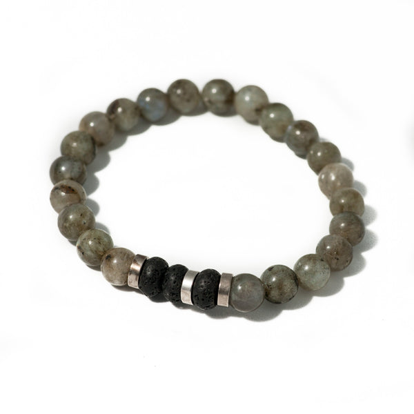 Men's beaded bracelet, Labradorite beaded bracelet