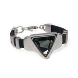 Bracelet with silver black triangular Austrian crystal