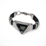 Bracelet with silver black triangular Austrian crystal