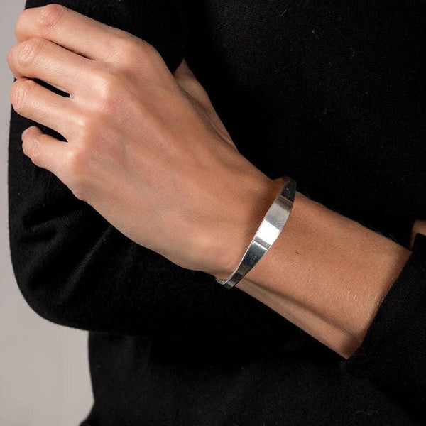 Silver-plated cuff bangle