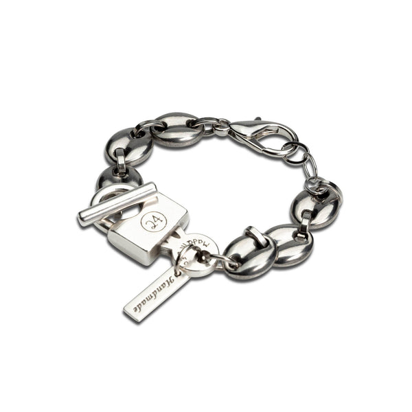 Stainless Steel chain and padlock bracelet, chunky anchor chain bracelet
