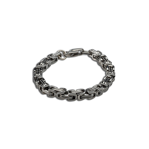 Men’s solid square byzantine chain bracelet, Stainless steel bracelet