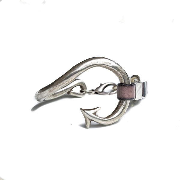Bold metal and leather bracelets, Unisex edgy statement bracelets, Unode50 style cuff, Arrow and knot standout bracelets
