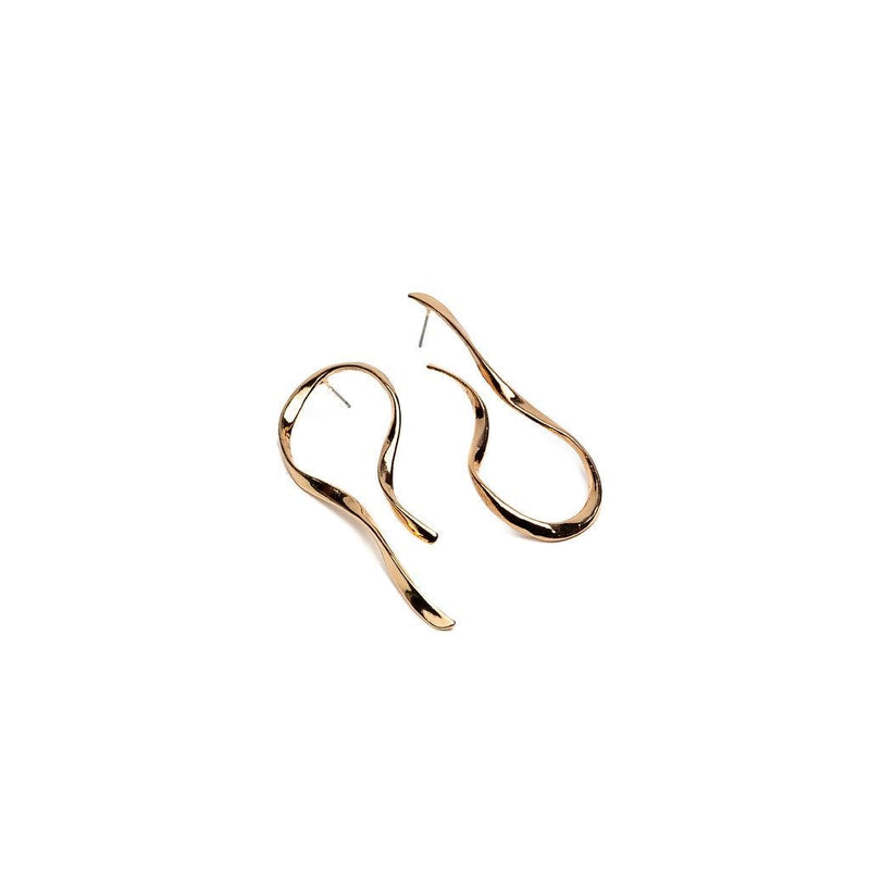 Irregular lines hammered stud earrings in Silver or Rose Gold, Large asymmetric dangle earrings, Unique earrings