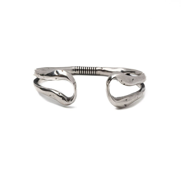 Unique hammered bangle in unode50 style, Bold layered bracelet, stacked bangle