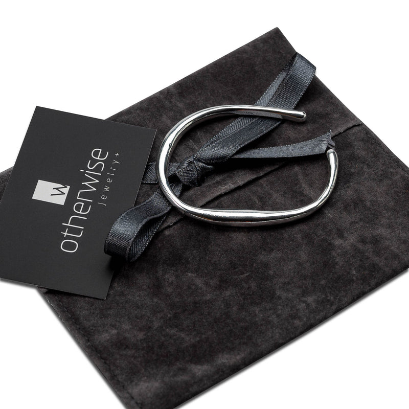 Minimalist Silver Stacking Cuff, Gift For Her, Statement Silver Bangle, Modern Silver Bracelet