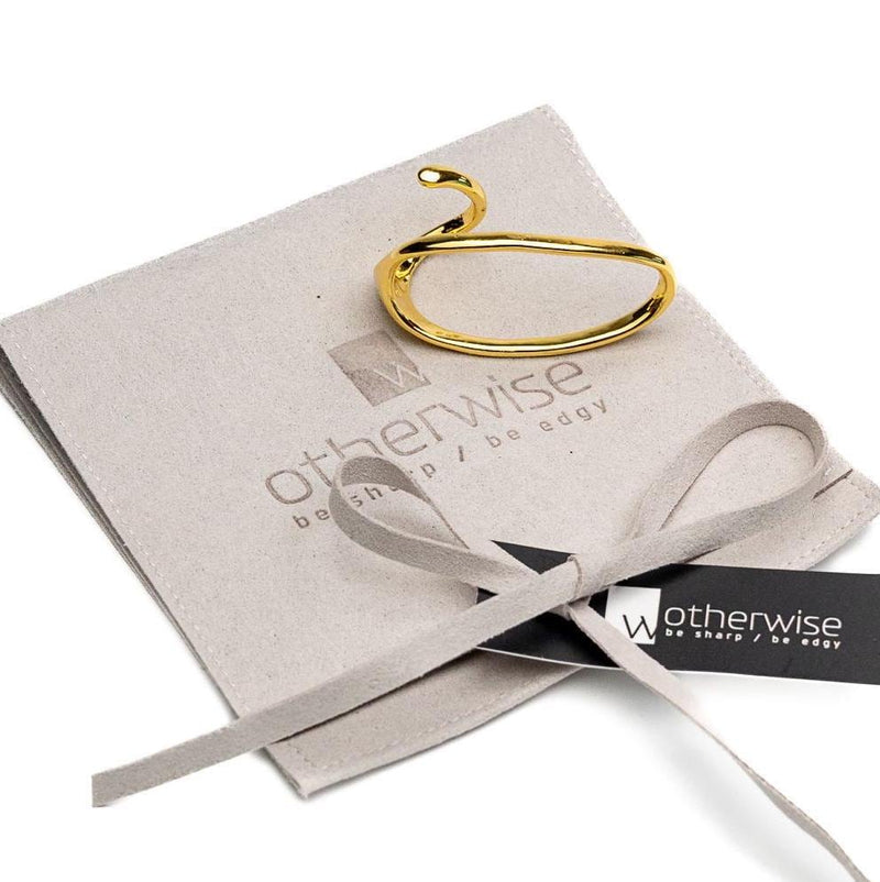 Funky two finger ring in gold or silver, Irregular Sterling Silver plated ring, adjustable geometric ring