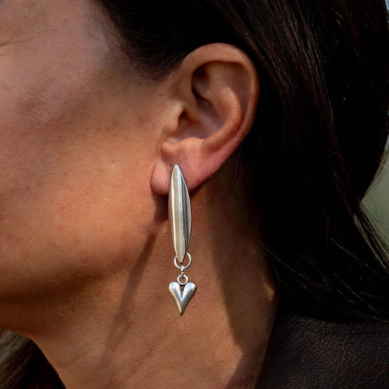 Unique heart Earrings, Asymmetric love earrings, Great gift