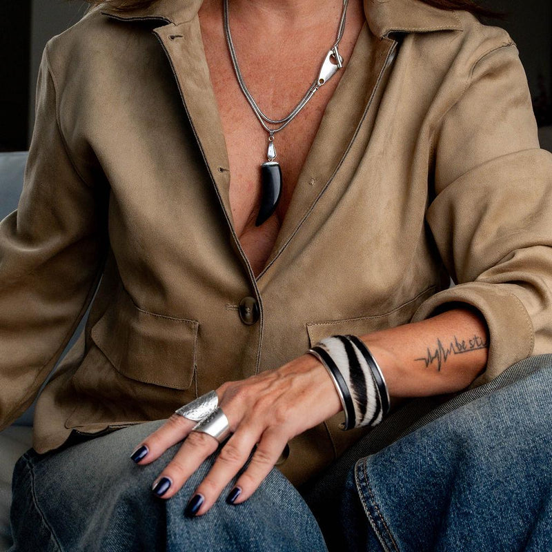 Wide brass and hairy cow print leather bracelet, statement large cuff handmade for edgy women, adjustable bangle