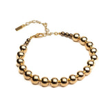 Chunky Gold metal chokers, oversized ball chain and bar chokers with hammered loop pendant in uno de 50 style