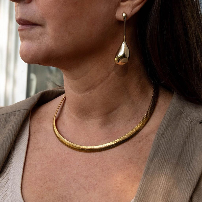 Chunky Gold metal chokers, oversized ball chain and bar chokers with hammered loop pendant, uno de 50 style necklaces