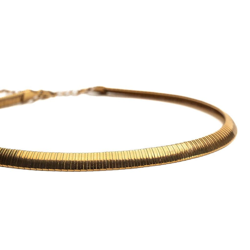 Chunky Gold metal chokers, oversized ball chain and bar chokers with hammered loop pendant, uno de 50 style necklaces