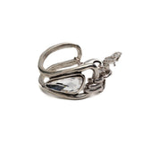 Statement Swarovski crystal necklace and bracelets, standout unique jewelry set with clear Austrian crystals