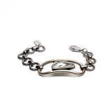 Statement Swarovski crystal necklace and bracelets, standout unique jewelry set with clear Austrian crystals