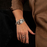 Statement Swarovski crystal necklace and bracelets, standout unique jewelry set with clear Austrian crystals
