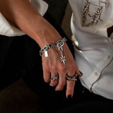 Chunky Stainless steel anchor chain set, Edgy chic necklace and bracelet jewelry
