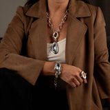 Statement Lavender Swarovski crystal necklace and bracelet, standout unique jewelry set with Austrian crystals